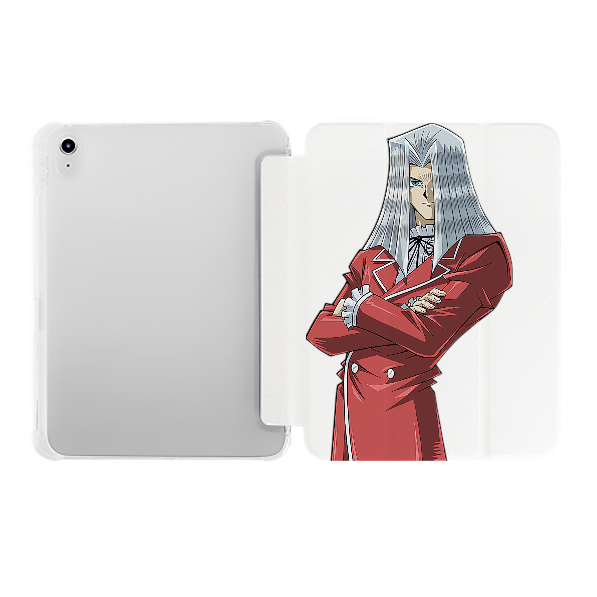 （画像用） 遊☆戯☆王 Yu-Gi-Oh! IPad ケース ペン収納付き 三つ折りスタンド PUレザー×シリコン 対応機種9.5/10.5/10.9インチ